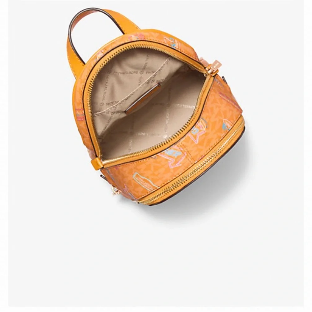 NWT Michael Kors Vibrant Orange Signature Logo Backpack